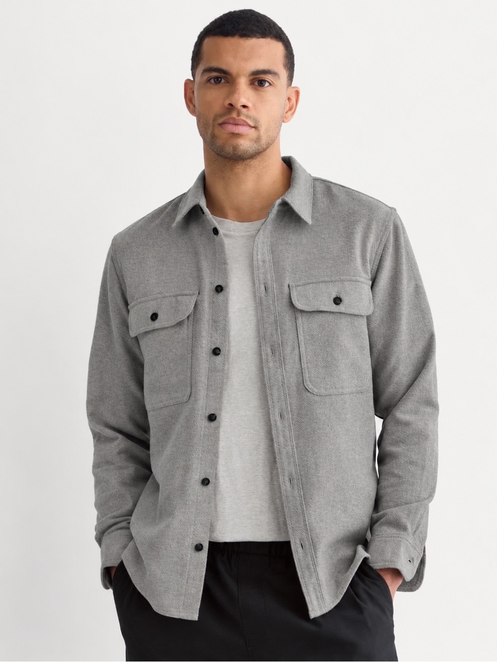 Everlane Heavyweight Overshirt in heathered grey size XL